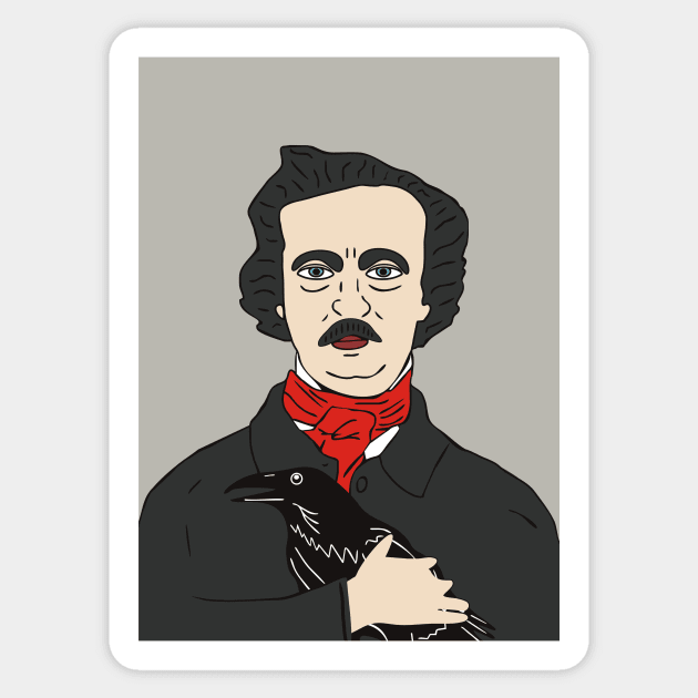 Edgar Allan Poe Sticker by grekhov